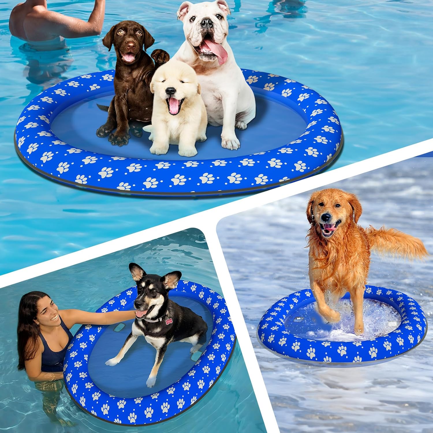 Dog Pool Float Summer Dog Floats for Pool, Sturdy Dog Float Raft for Large Dogs, Scratch Resistant Dog Floties for Pool, Lake