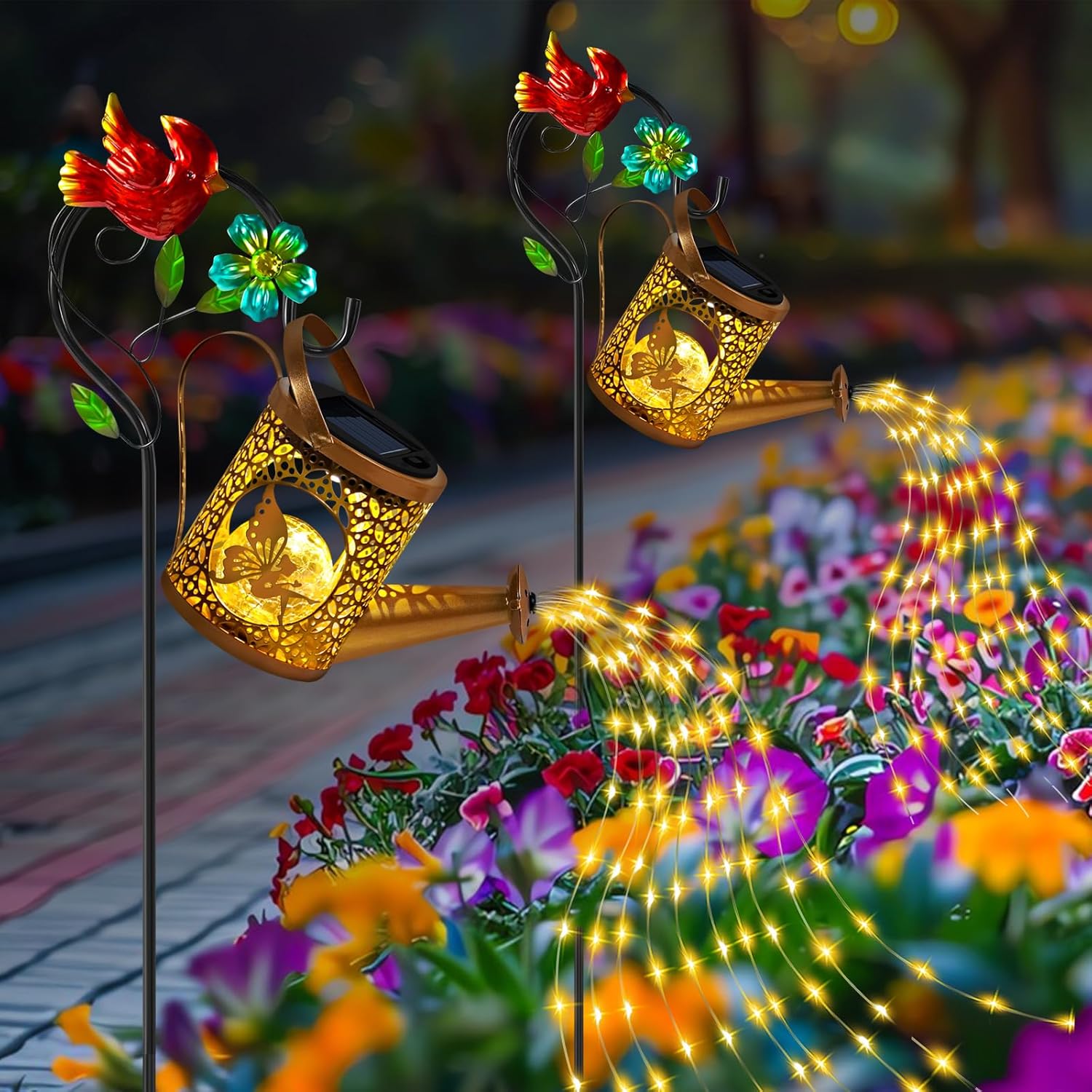 Hanging Metal Solar Kettle Fairy Lights