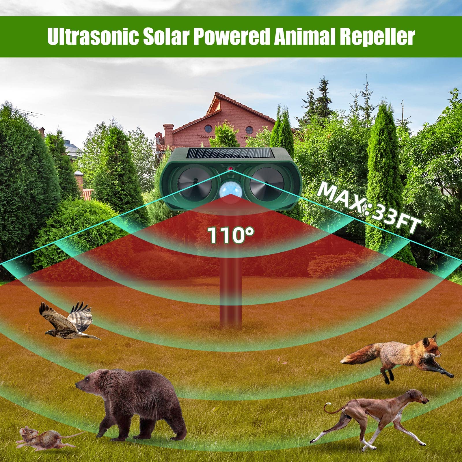 Solar Ultrasonic Mouse Repeller