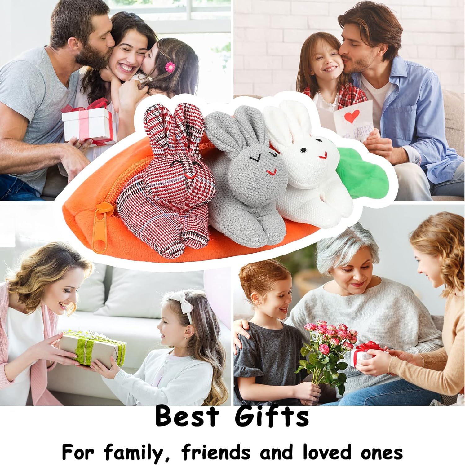 Hide & Seek Plush Bunnies in Carrot Wallet