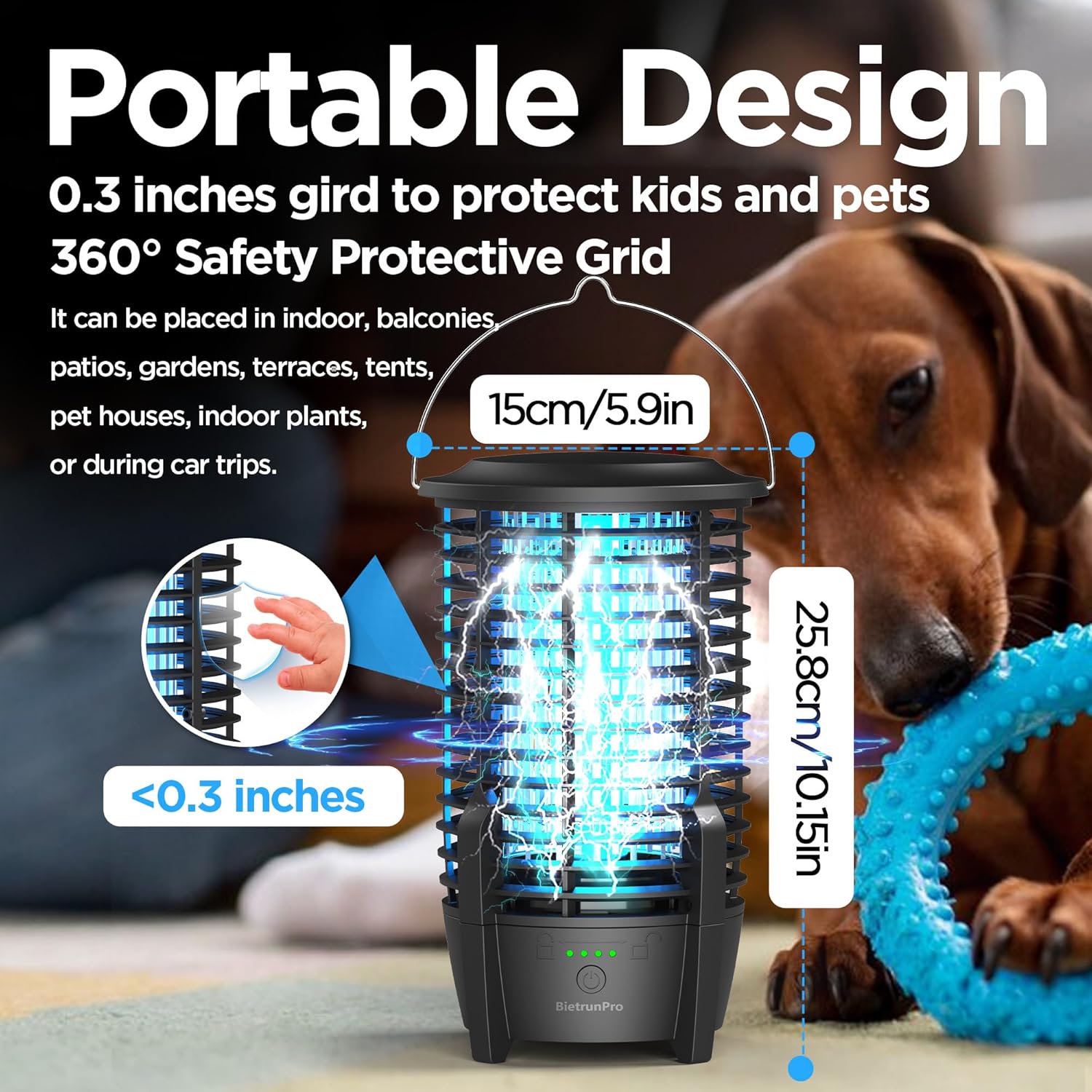 Portable Rechargeable Insect Trap with LED Light