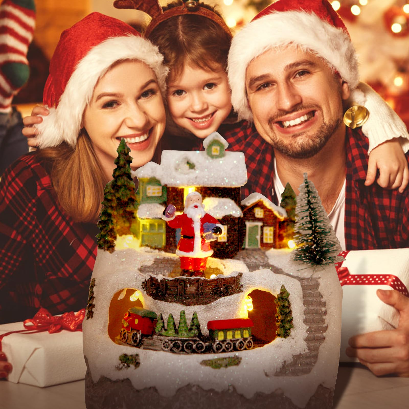 🎅 Christmas Igloo Electric Light Train Music Box Christmas Decorations🎉