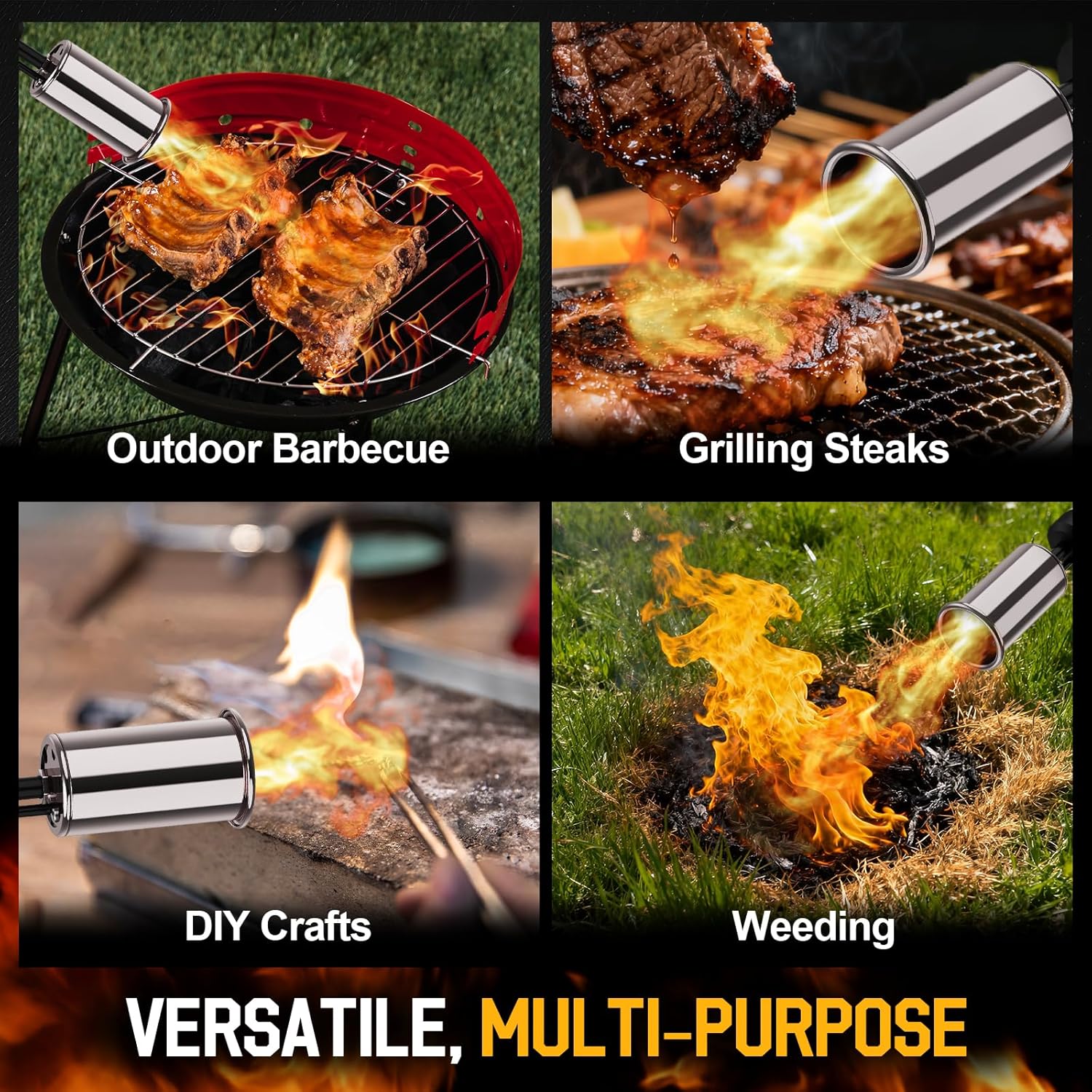 High-Power One-Touch Propane Torch for BBQ & Outdoor Weed Control