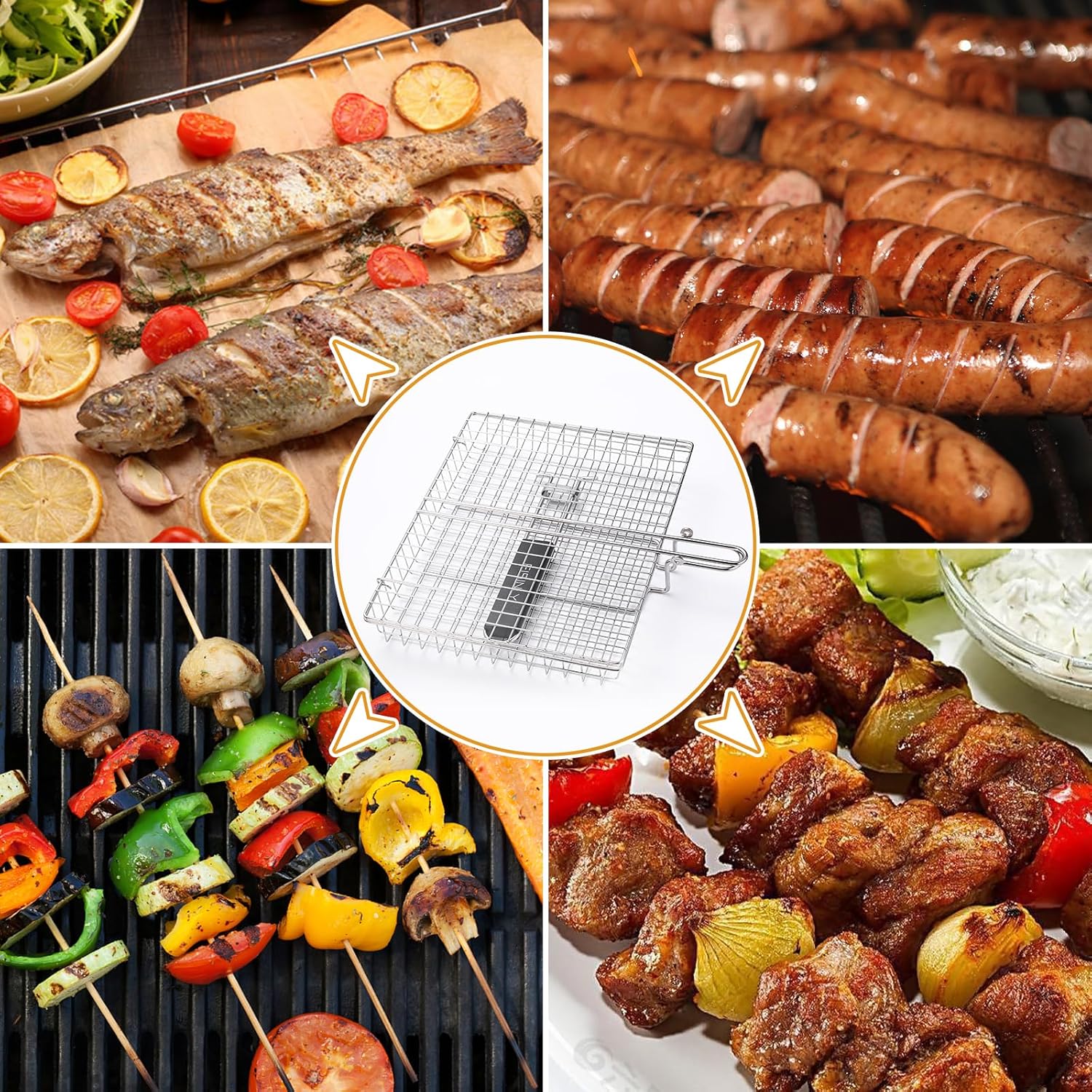 Nesting Three-Dimensional Grill Baskets