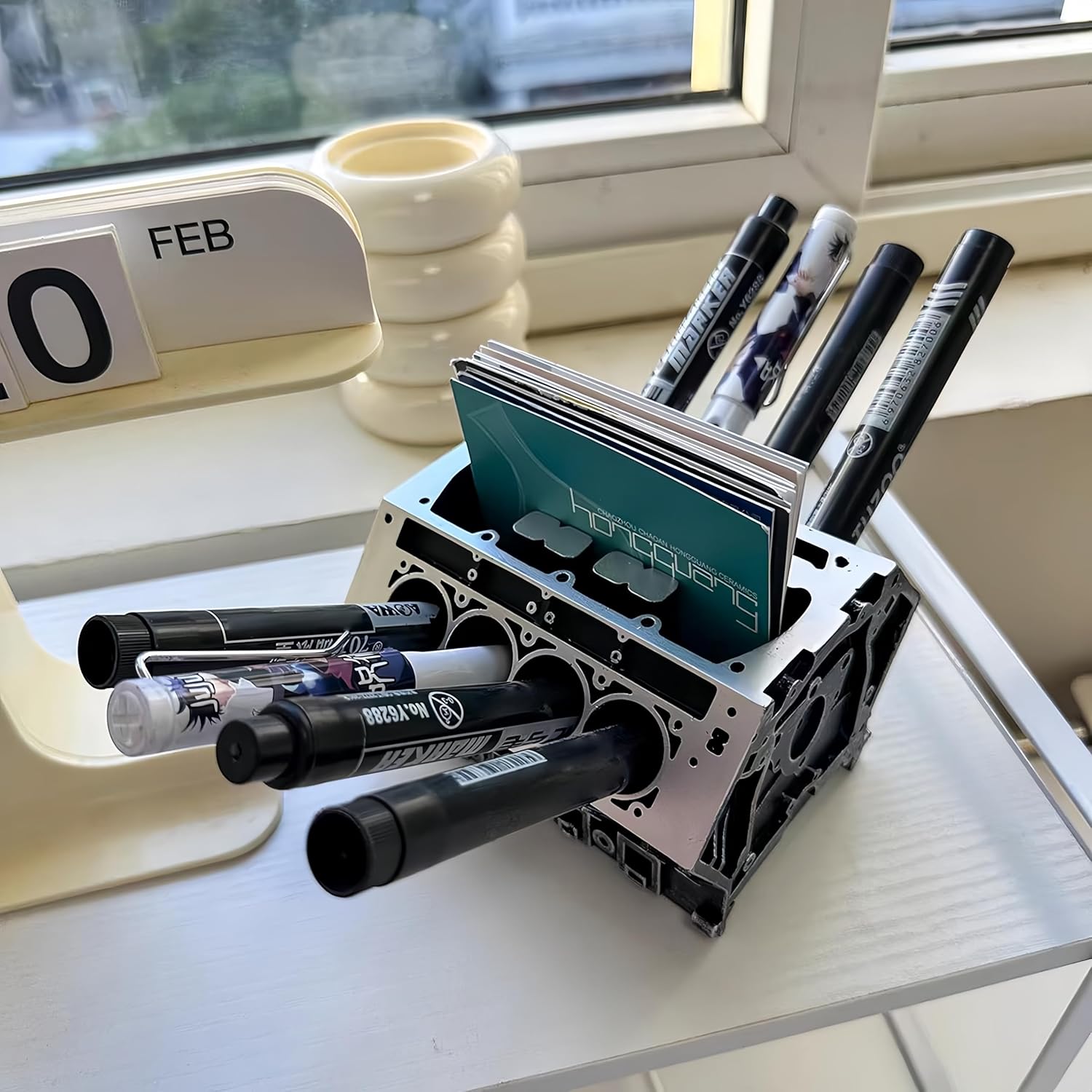 🚗 Rev Up Your Desk: V8 Engine Block Organizer