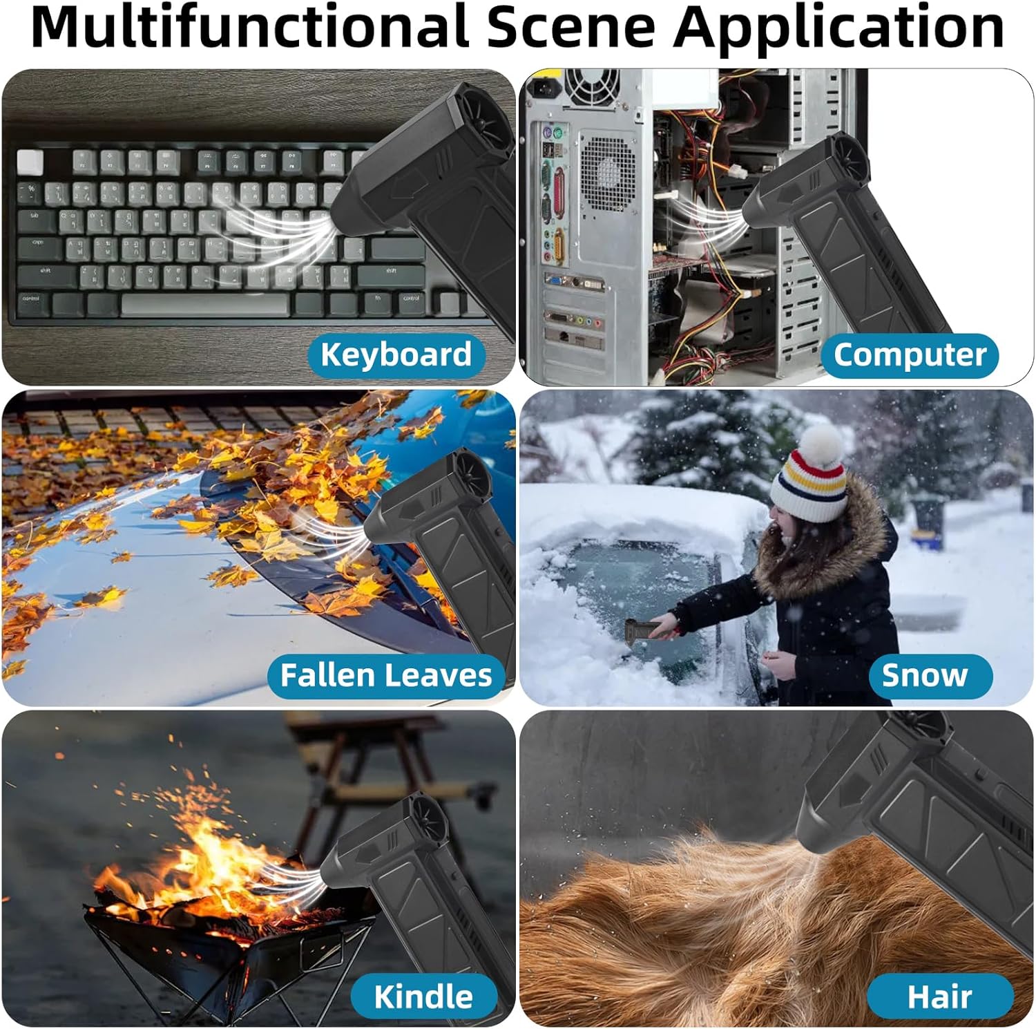 Duster with Blow & Suction Dual Function Handheld Fan