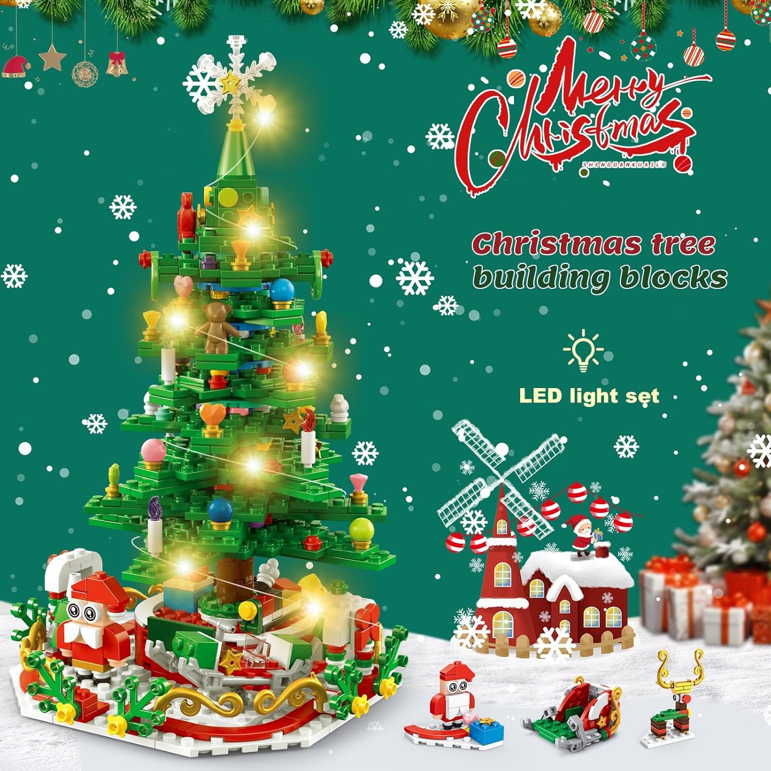 ✨Last Day 49% OFF 🎁Countdown Calendar 2024 Christmas Theme Building Set