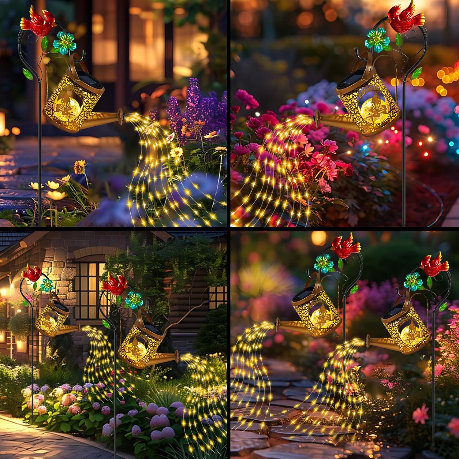 Hanging Metal Solar Kettle Fairy Lights