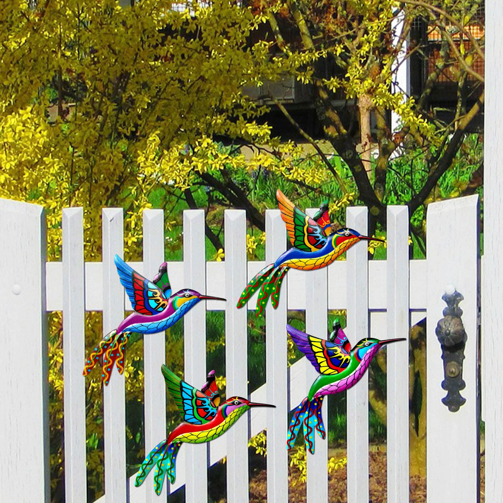 3D Colorful Garden Birds Sculpture Outdoor