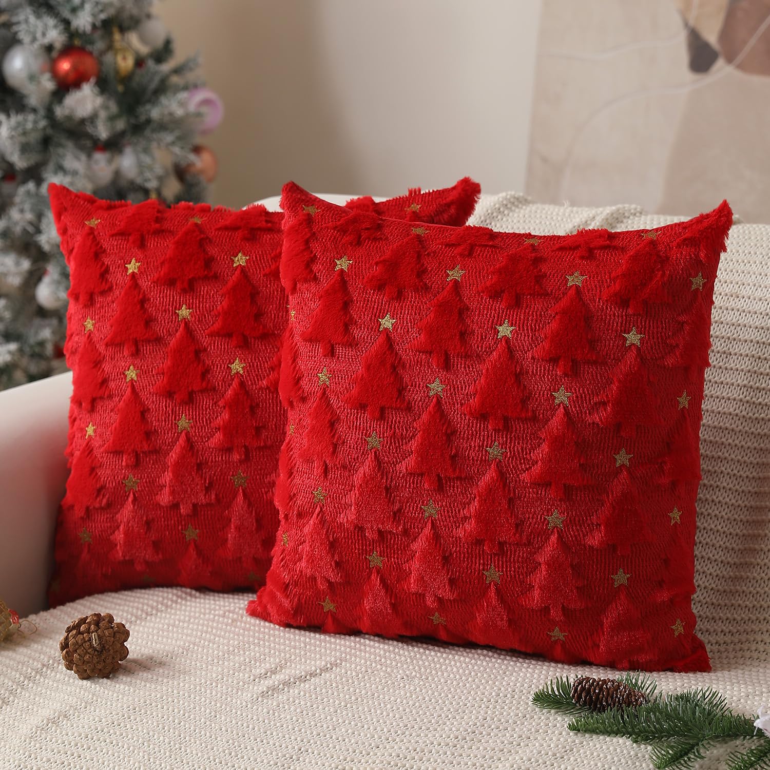 Christmas Tree Pillow Covers