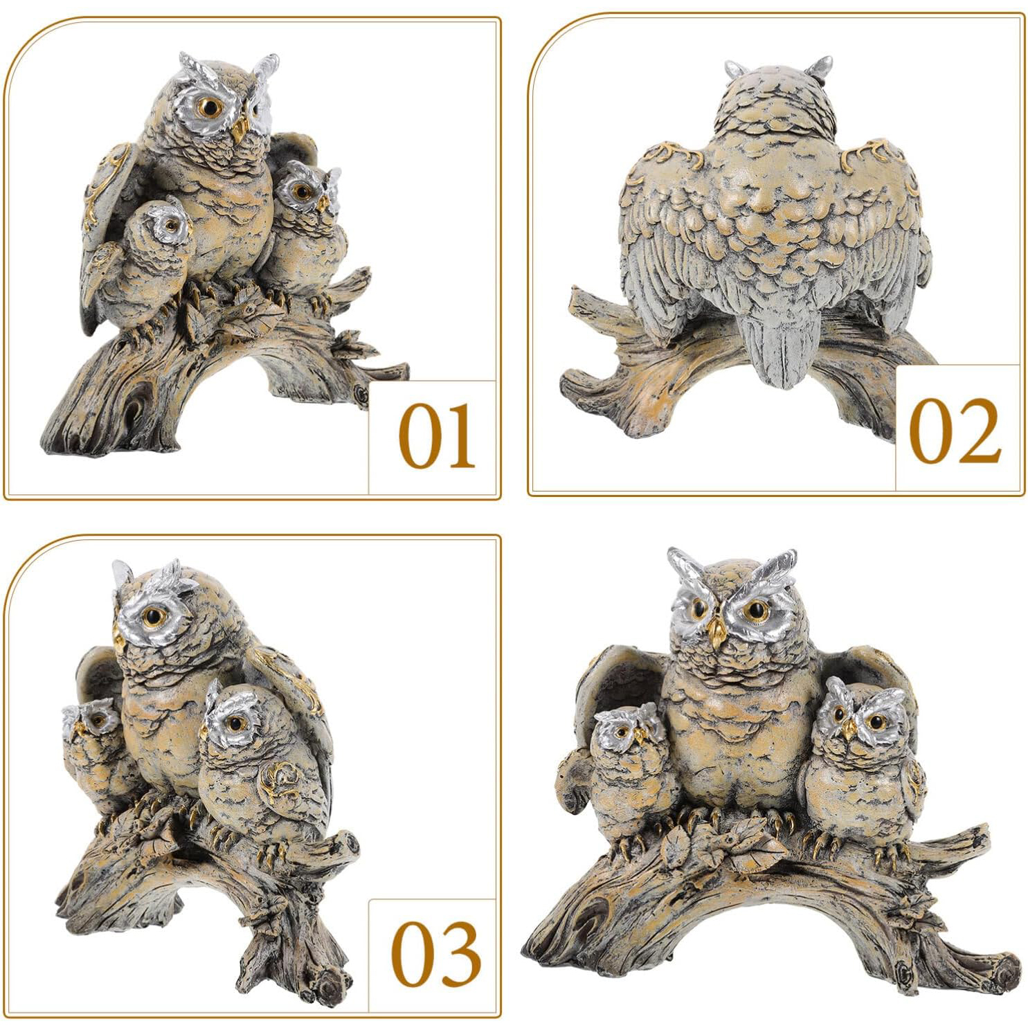 Modern Creative Owl Statue Resin Crafts Ornaments