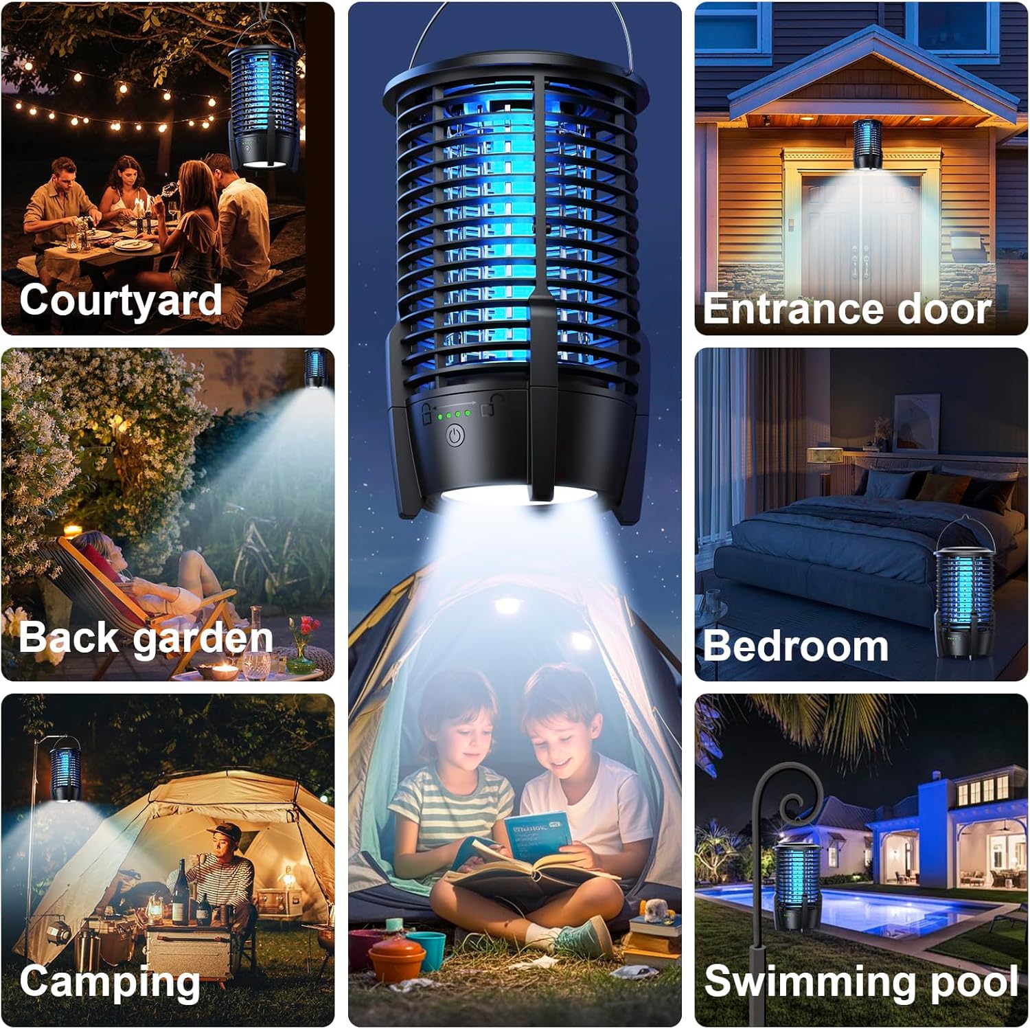 Portable Rechargeable Insect Trap with LED Light