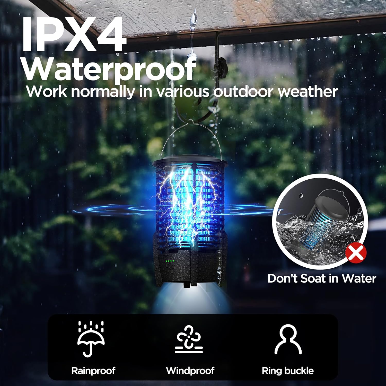 Portable Rechargeable Insect Trap with LED Light