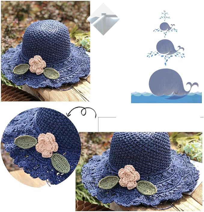 Elegant Crochet Straw Hat with Ruffle Detail