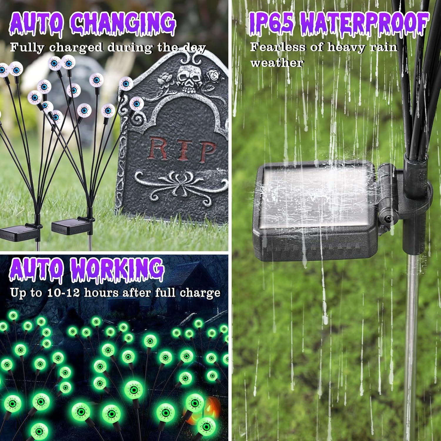 Halloween Solar Scary Eyeball Lights 2Pack