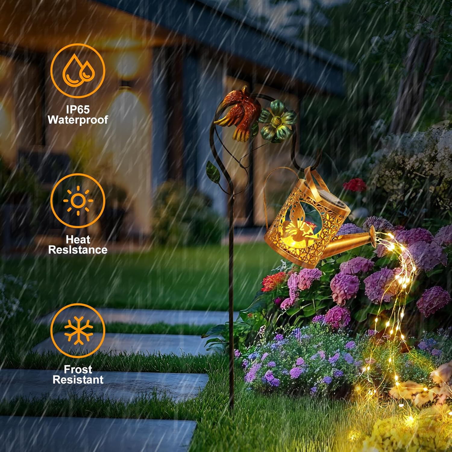 Hanging Metal Solar Kettle Fairy Lights