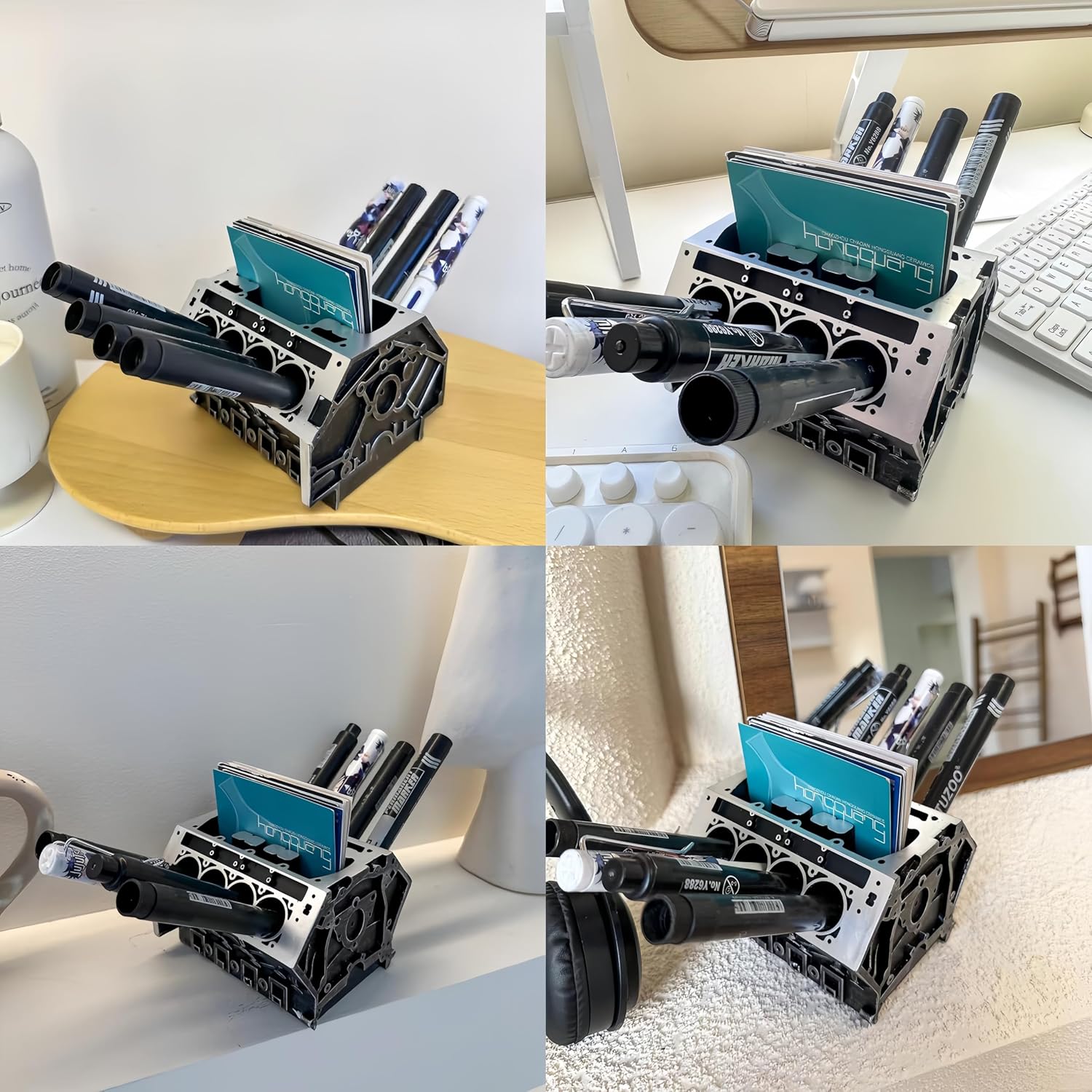 🚗 Rev Up Your Desk: V8 Engine Block Organizer