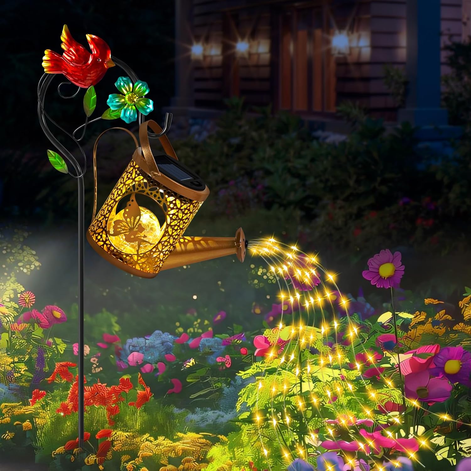 Hanging Metal Solar Kettle Fairy Lights