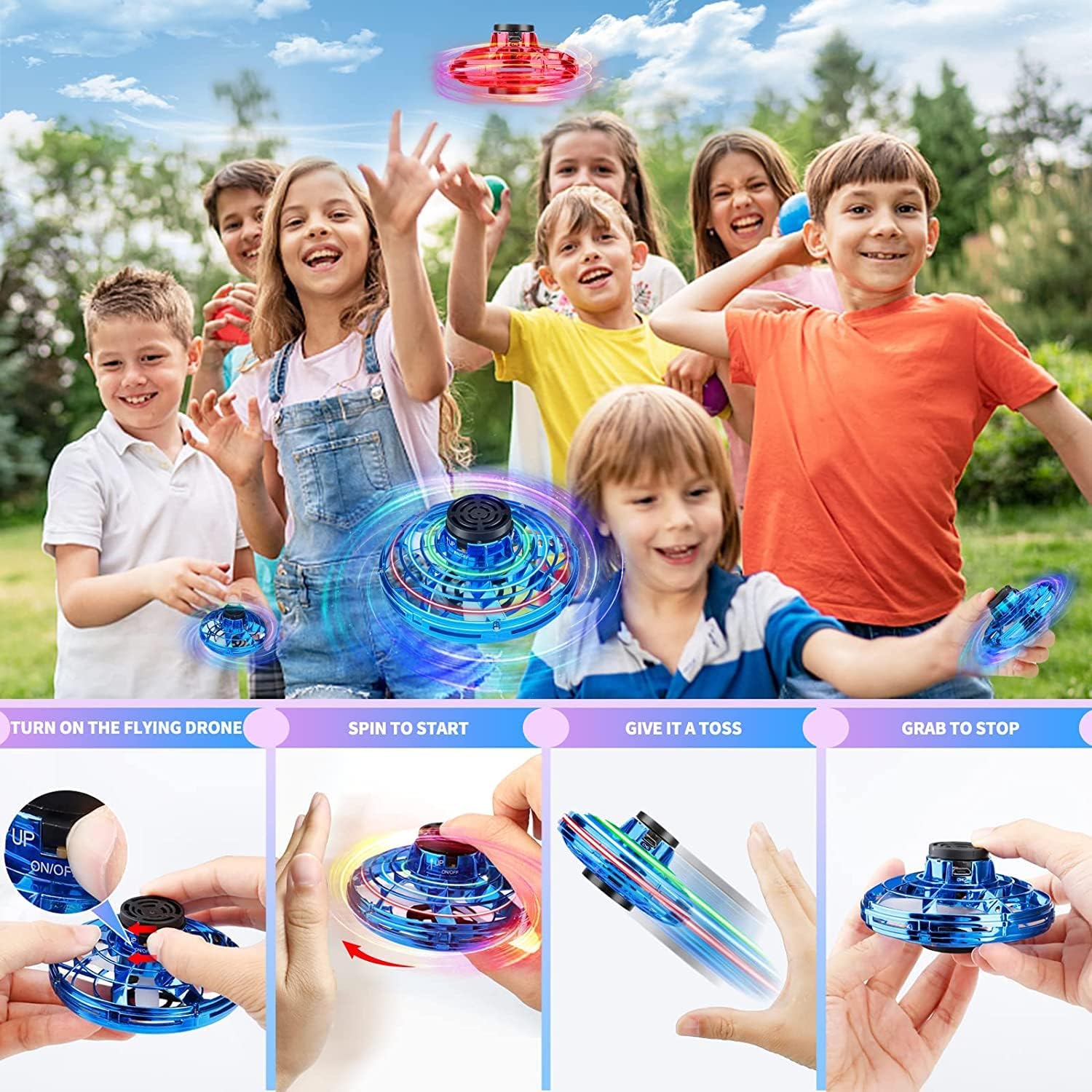 Mini UFO Hand Operated Mini Drone - Flying Ball Toys