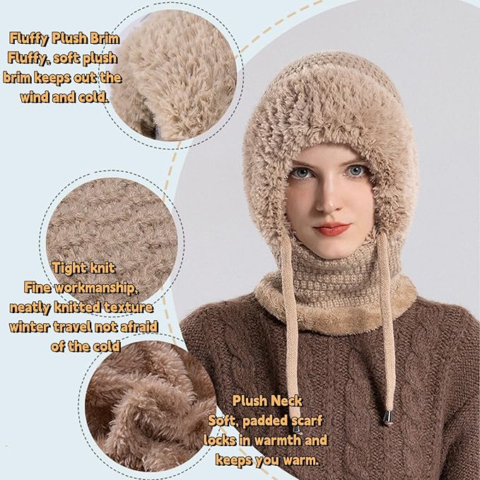 ❄️Women's Outdoors Windproof Scarf Hat