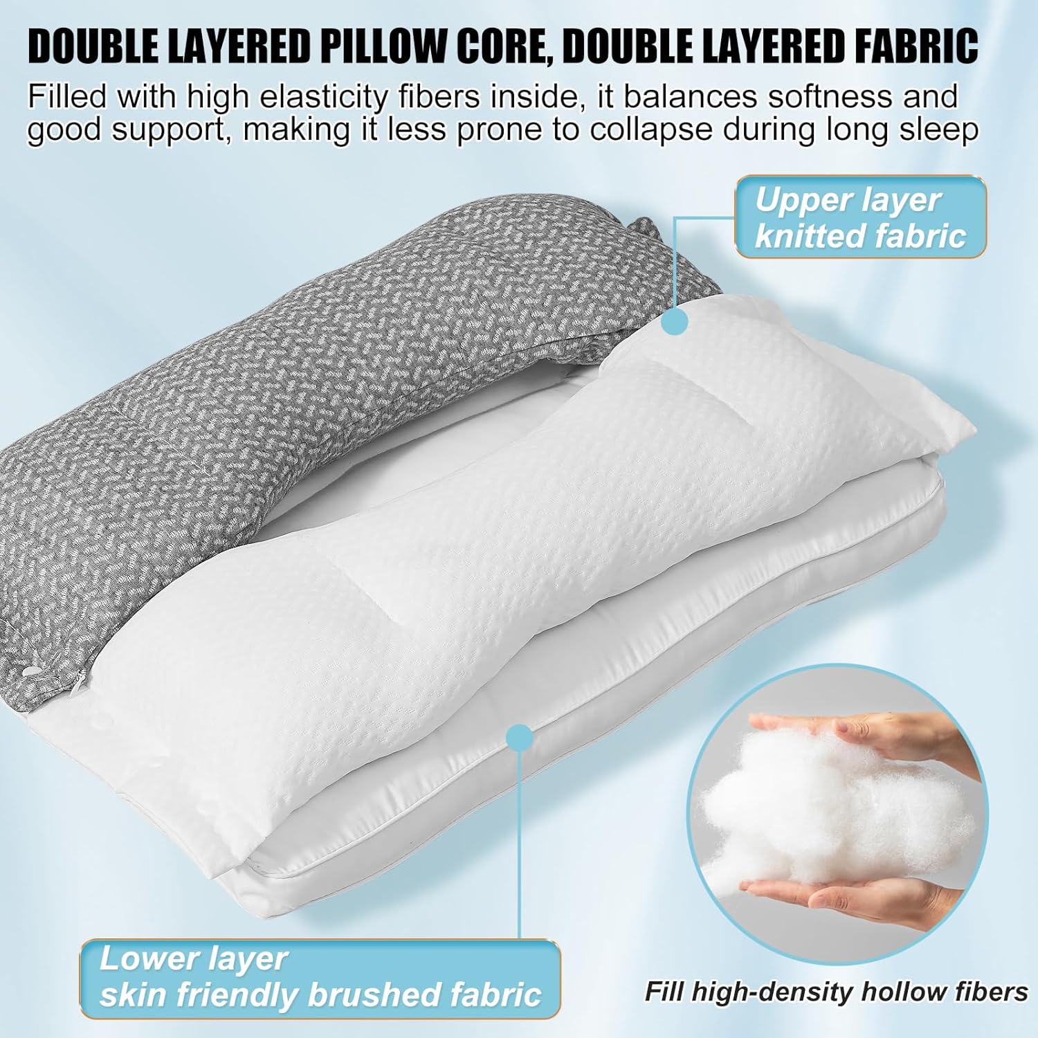 Sleeping Pillow Double-layer Removable Pillow Core
