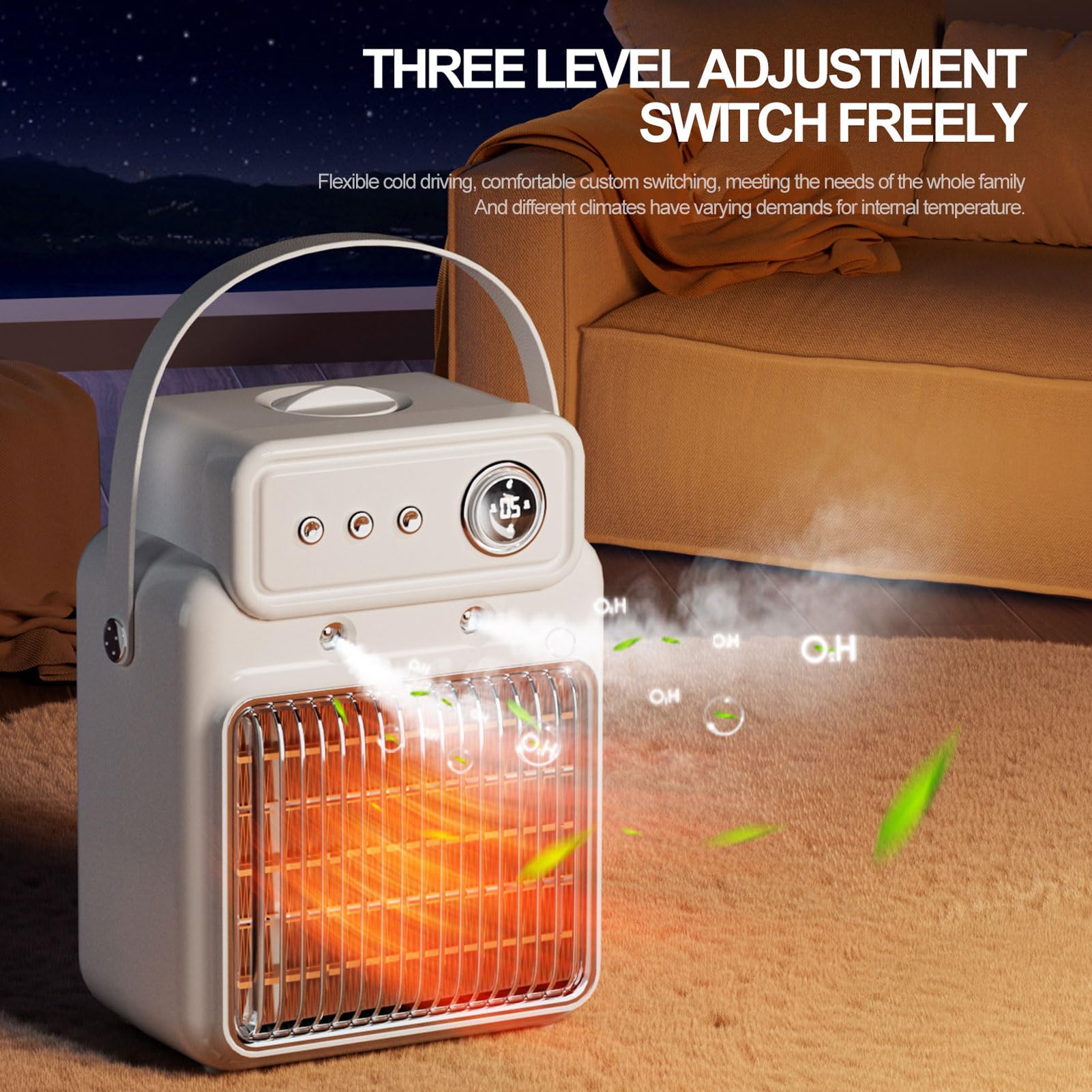 3-in-1 Electric Space Humidifier Table Heater