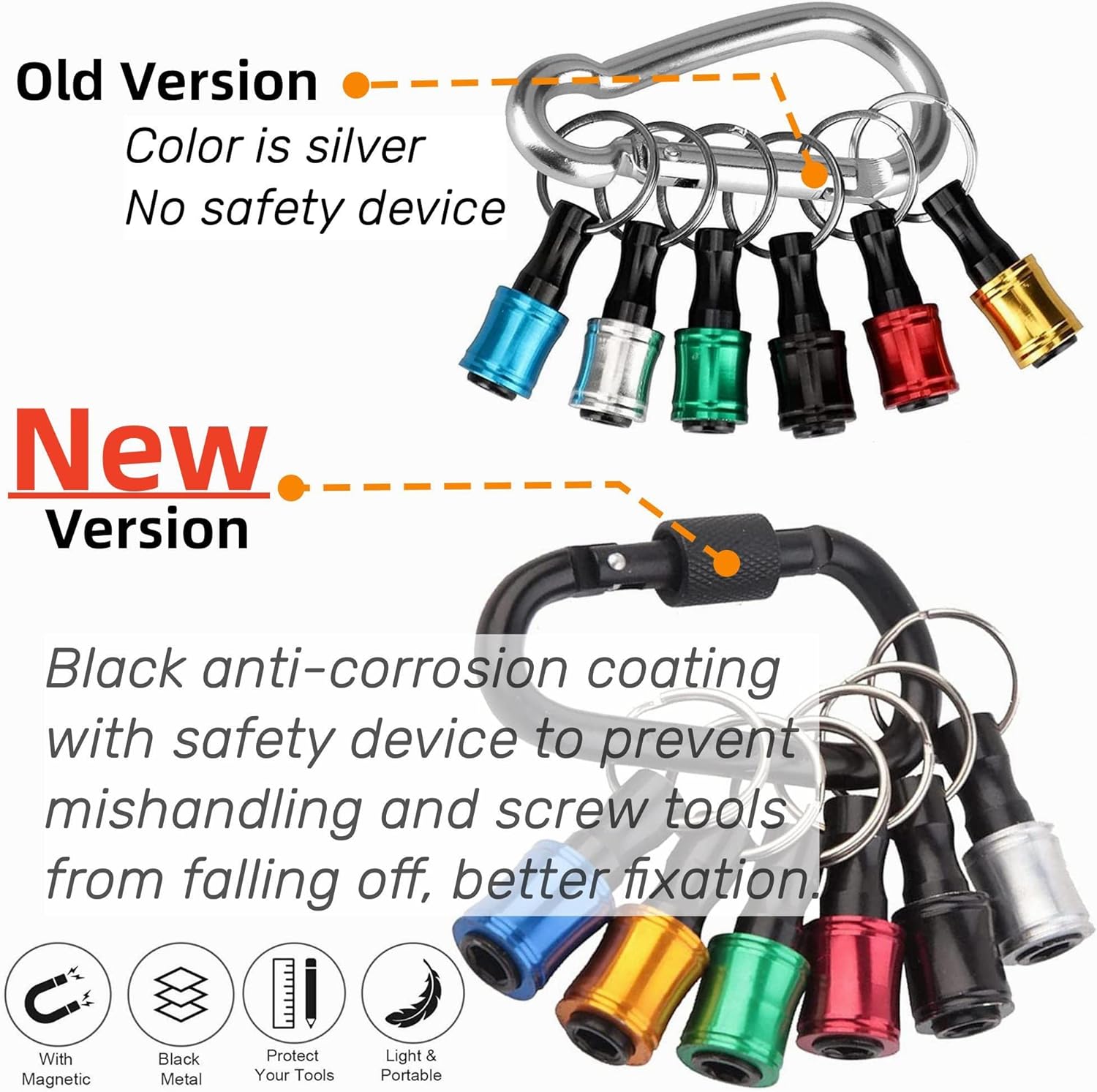 🔥1/4" Hexagonal screwdriver head bracket hiking buckle