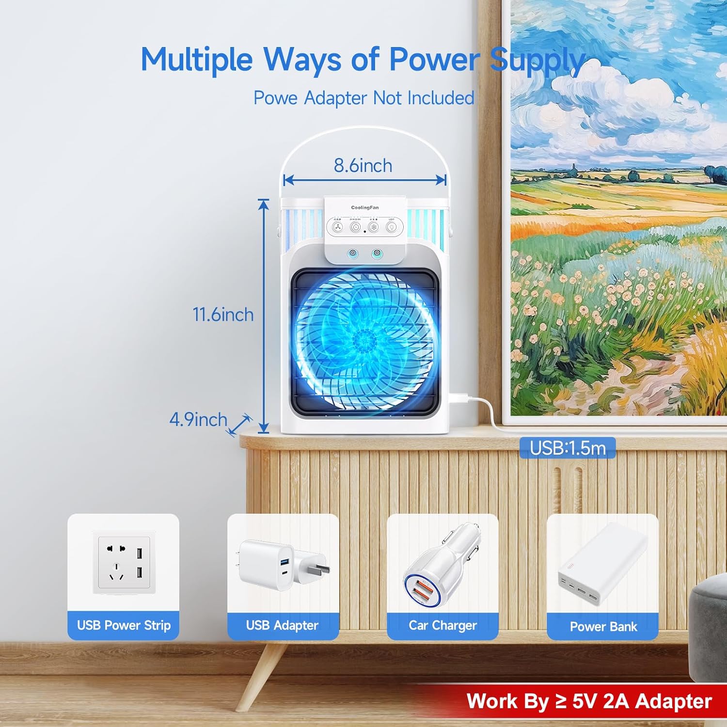 ❄️🌬️ Portable Air Conditioner Cooling Fan with Remote – Sleep, Work & Relax in Cool, Quiet Bliss! 🌙✨