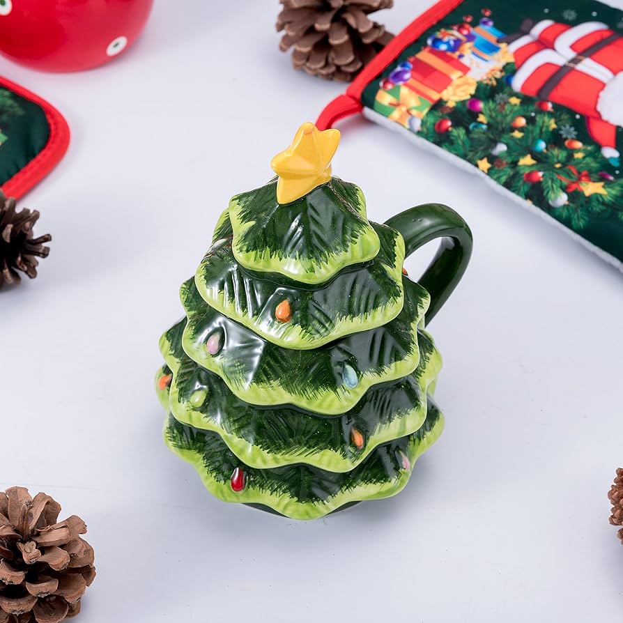 16 oz. Nostalgic Ceramic Tree Lidded Mug 