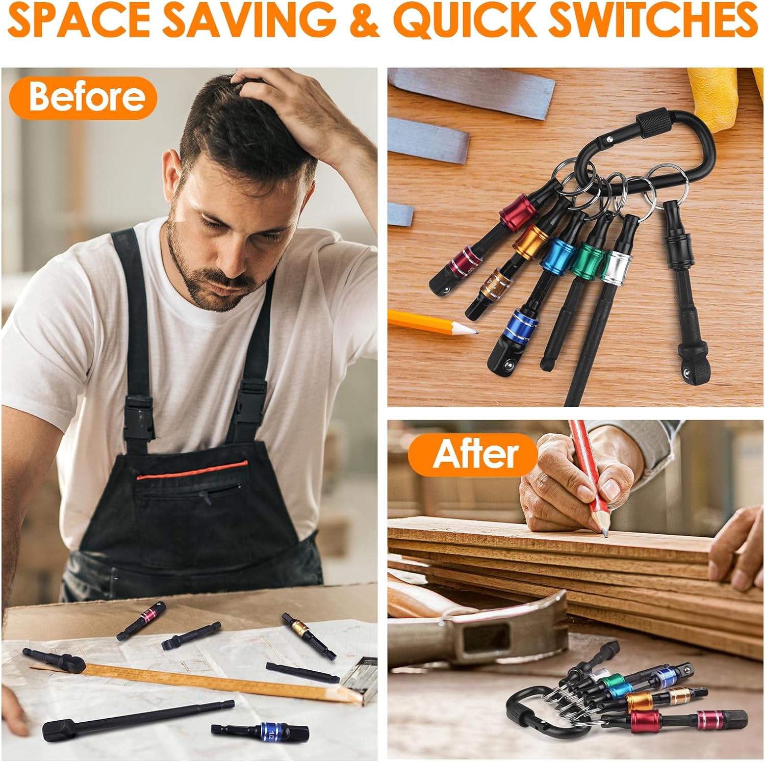 🔥1/4" Hexagonal screwdriver head bracket hiking buckle