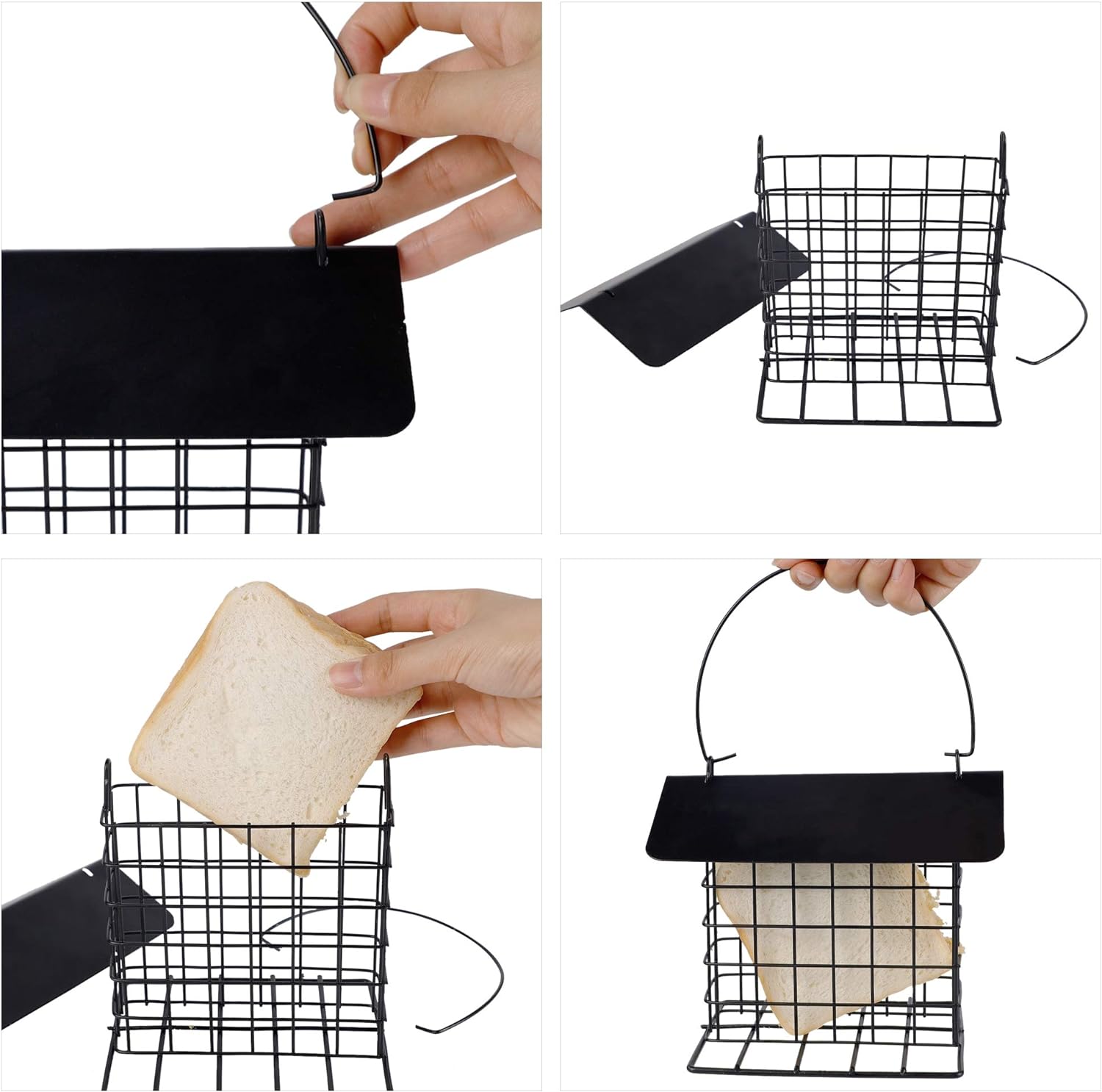 Hanging Suet Holder Cage Cake Bird Feeder for Outside - Squirrel Proof & Rainproof