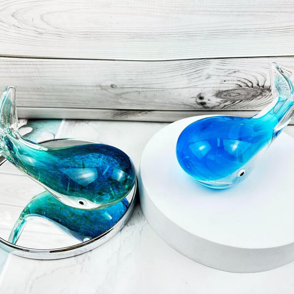 Handmade Crystal Whale Figurine Decor
