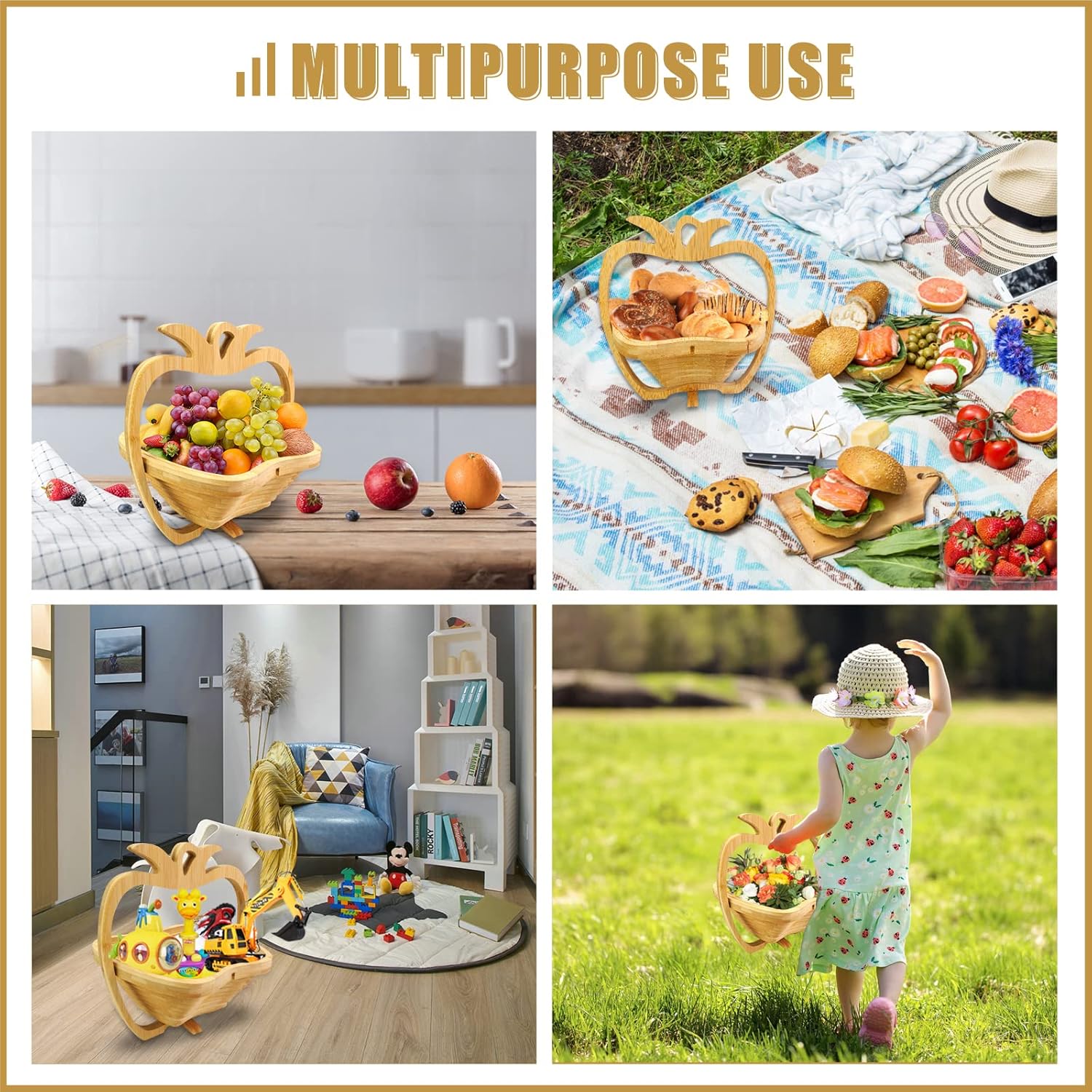 🔥Hot Sale 49% OFF - Foldable Bamboo Fruit And Vegetable Basket