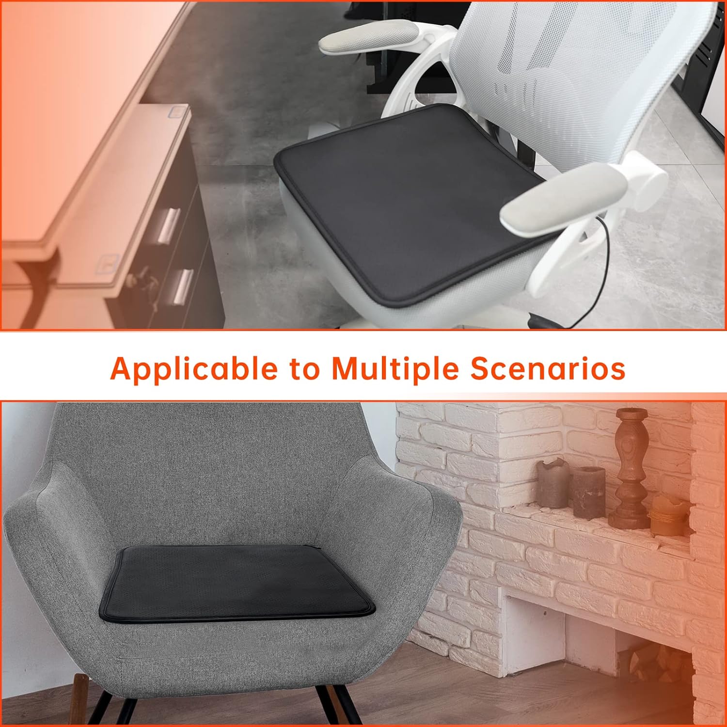Three-Level Adjustable, Foldable, Lightweight Heated Seat Cushion