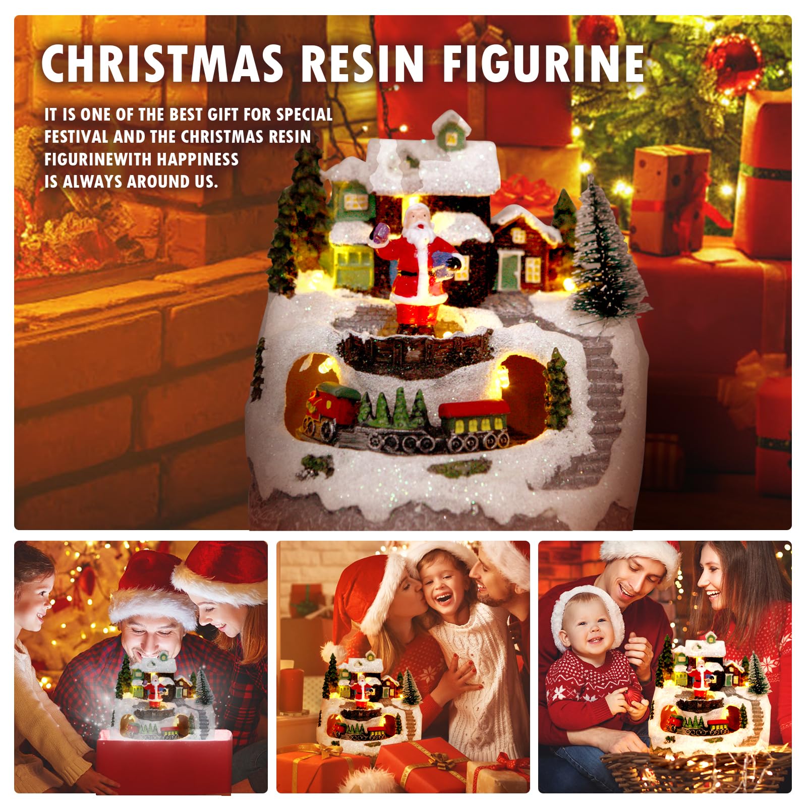 🎅 Christmas Igloo Electric Light Train Music Box Christmas Decorations🎉