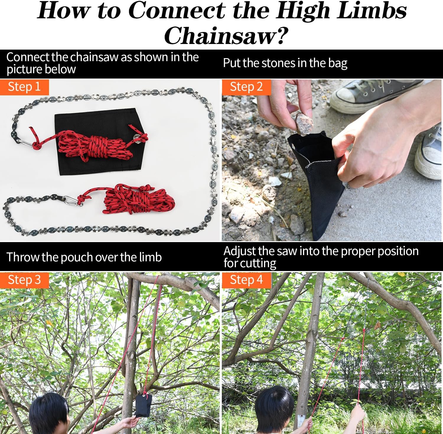 High Reach Tree Limb Hand Rope Chainsaw