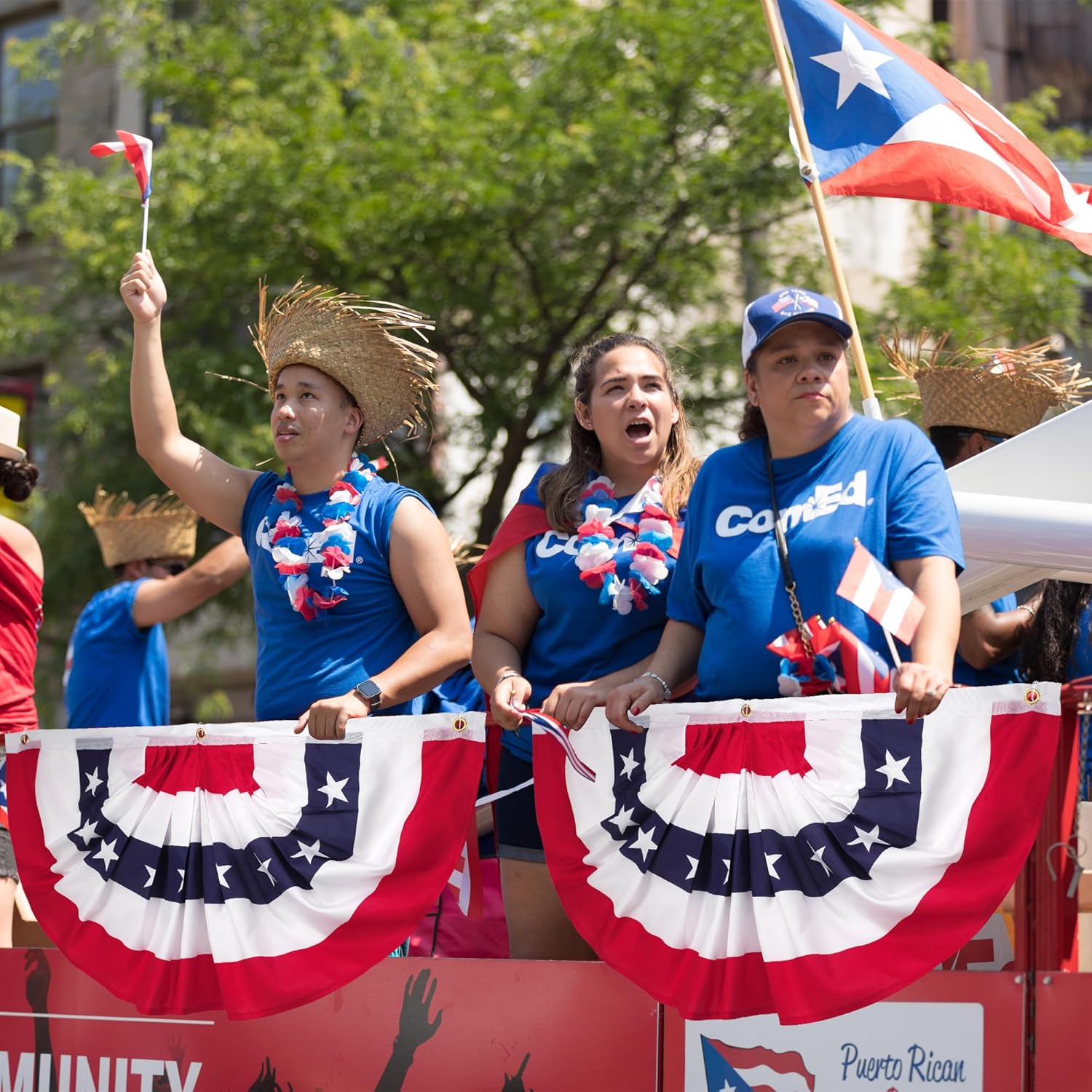 2x4 Ft 4th of July American Pleated Fan Flag Decoration