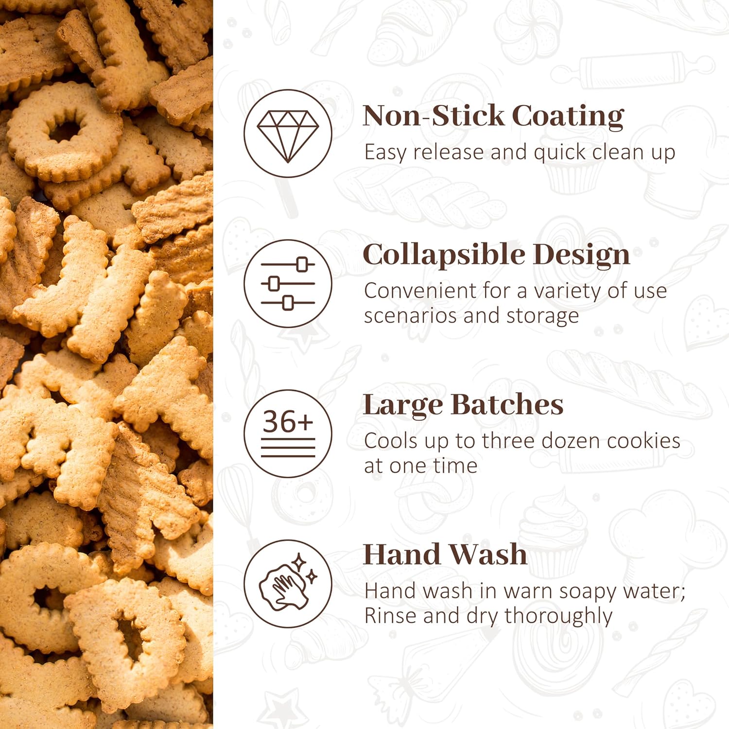 🍪 3/4-Tier Collapsible Cooling Rack – Expand to Bake, Collapse to Save Space!