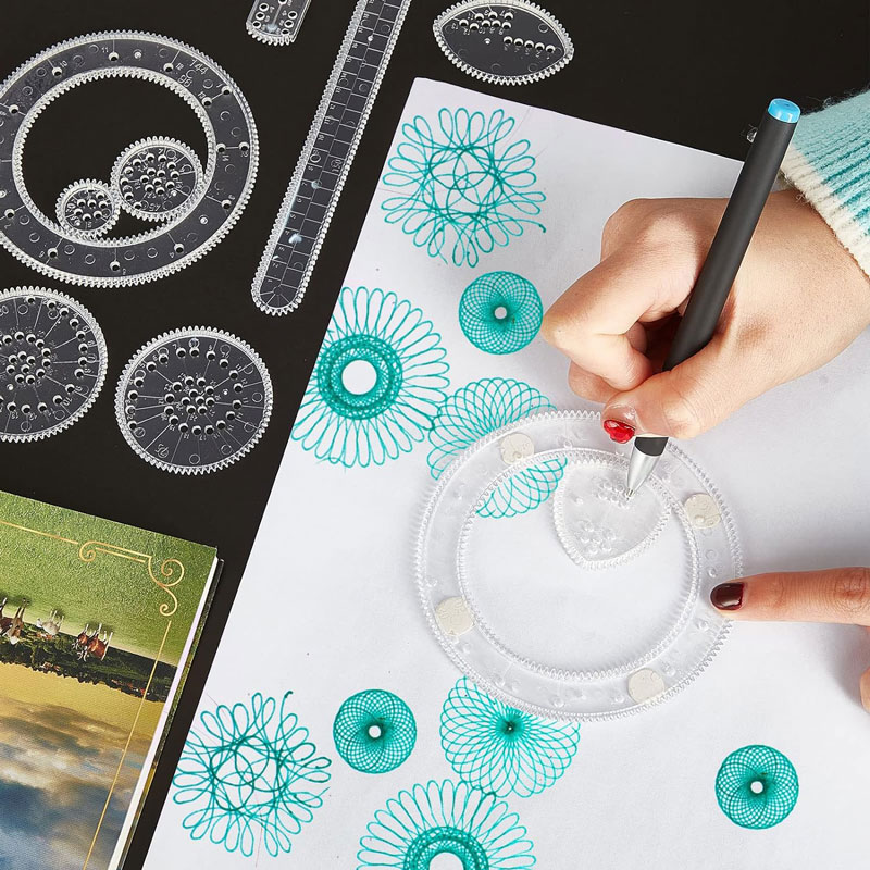 🎁49% OFF - Spiral Art Clear Gear Geometric Ruler(27PCS)