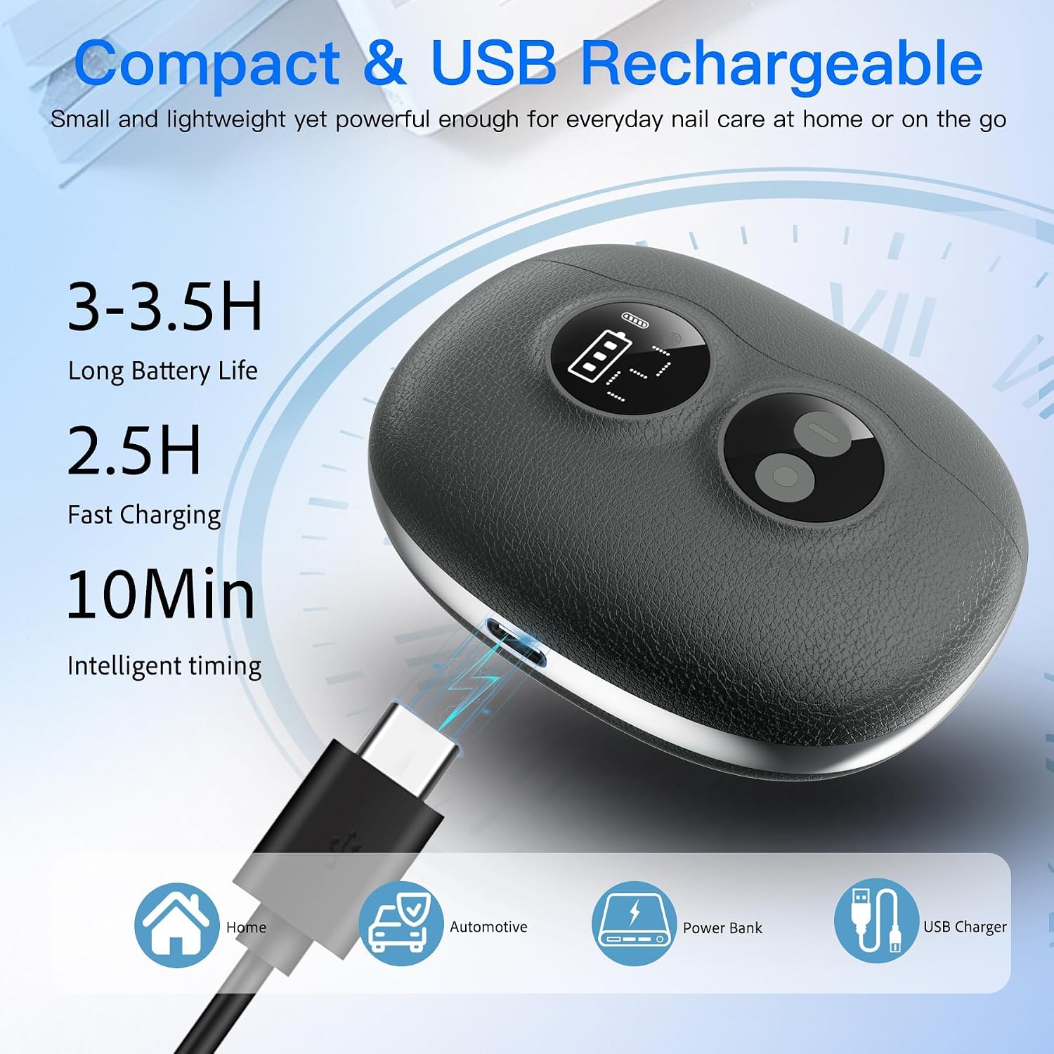 Senior Electric Nail Clipper with Adjustable Blade & Magnifier