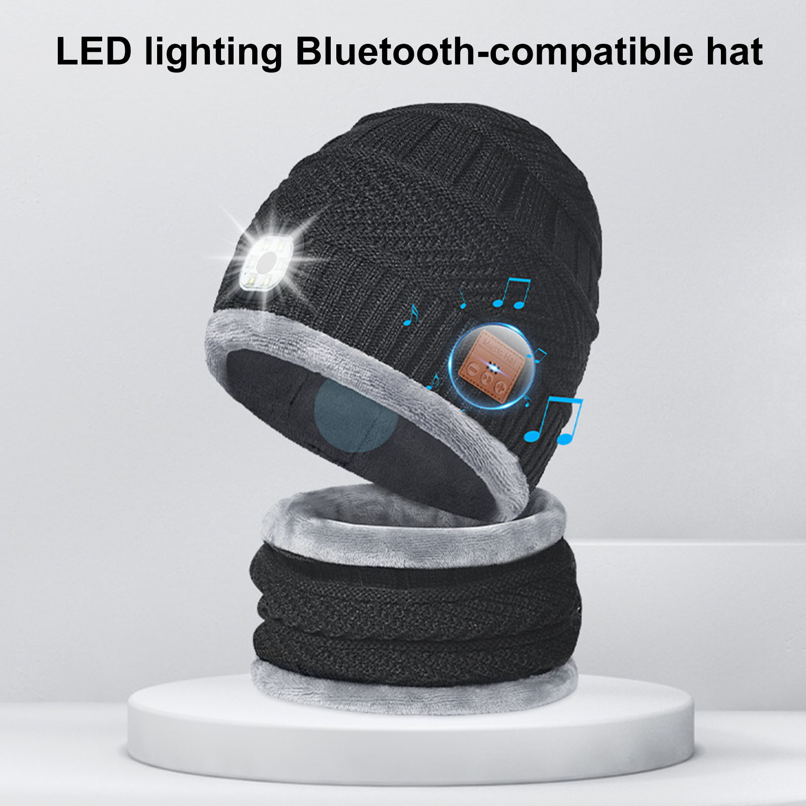 2in1 Winter Bluetooth 5.0 Headset Headband Warm Music Hat 