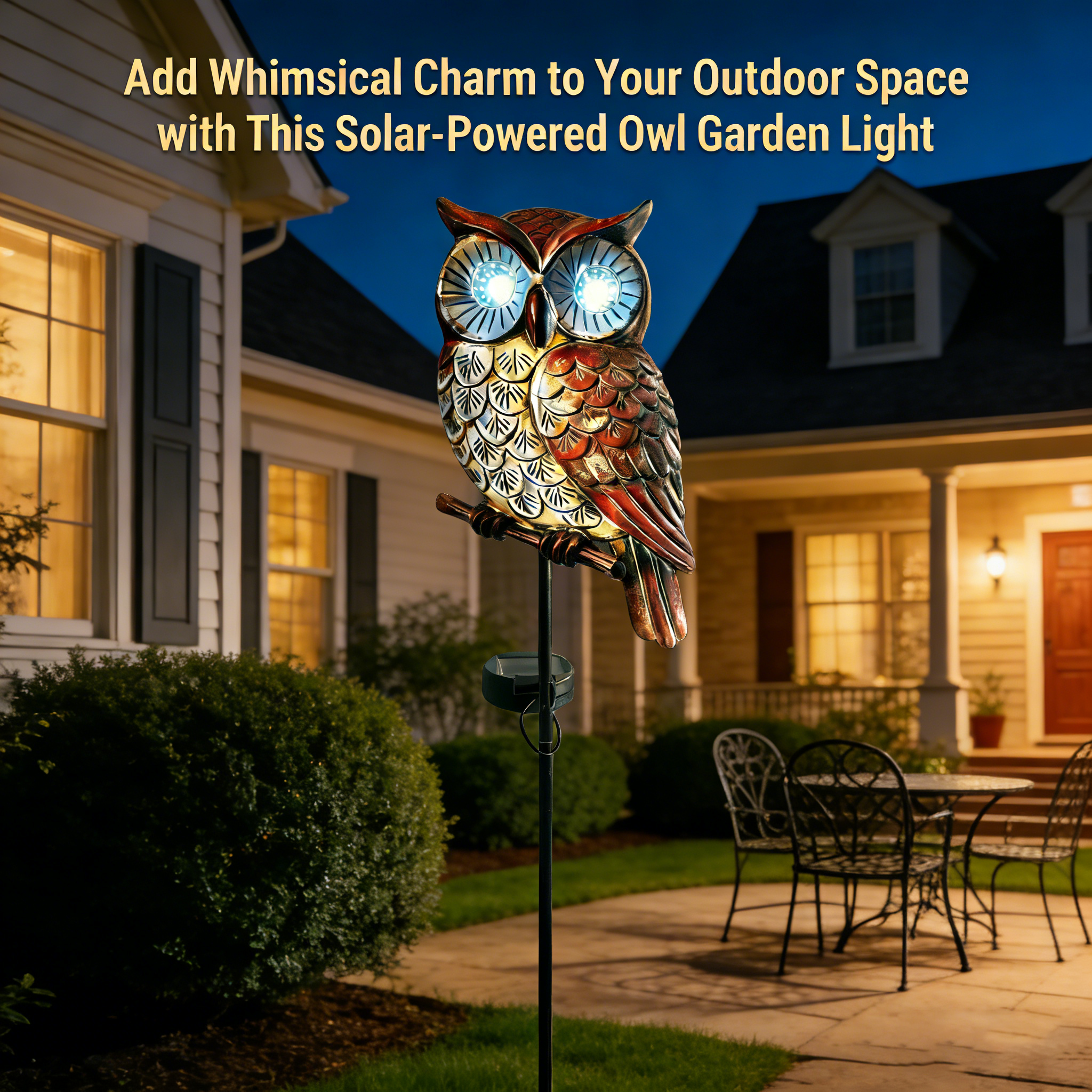 Solar Owl Garden Lights – Charming Outdoor Decor with Glowing Eyes