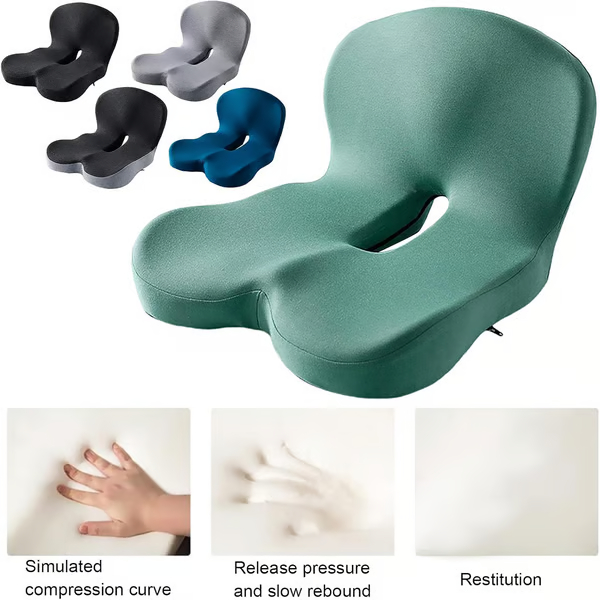 Non-Slip Memory Foam Seat, L-Shaped Integrated Lumbar Support