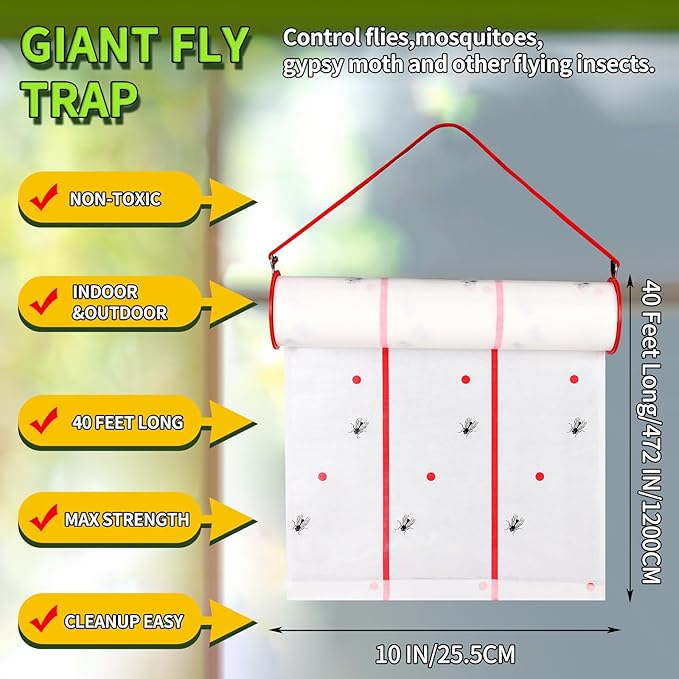 🏡🦟 Giant Sticky Fly Trap Roll