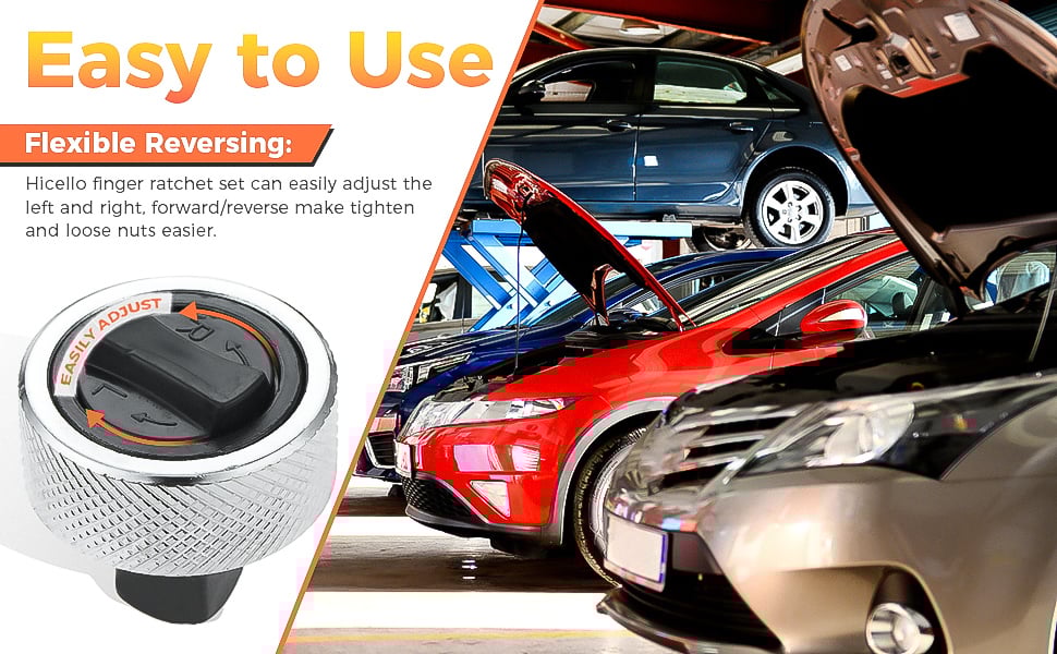 Hicello 3PC 3 Size Iron Shell Ratchet Wrench Reversible Thumbwheel Ratchet Wrench