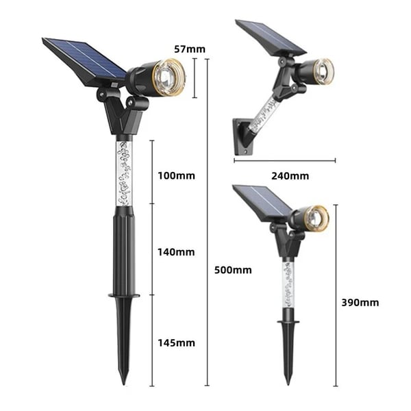2025 Upgrade Solar Garden Spotlight-Wall Mounted & Ground Insert