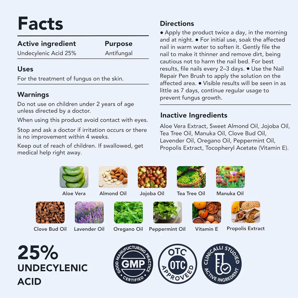 Antifungal pen active ingredient directions and botanical ingredients