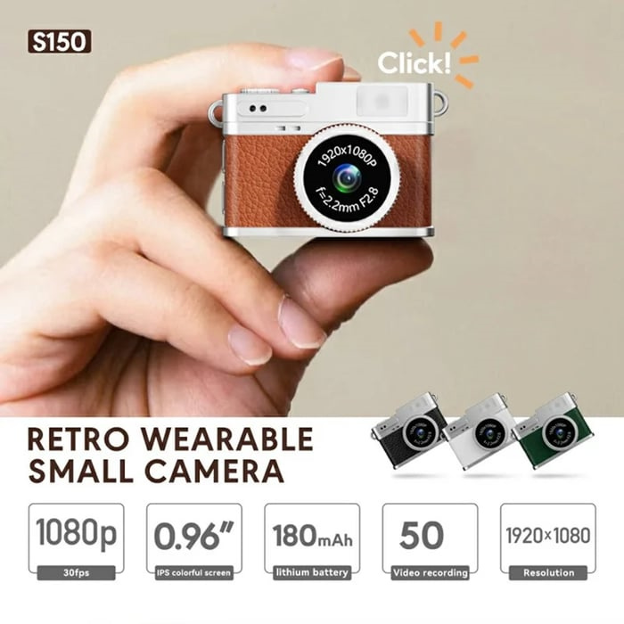 🔥Mini Keychain Cam – 📸Retro Photos & Hidden Security!