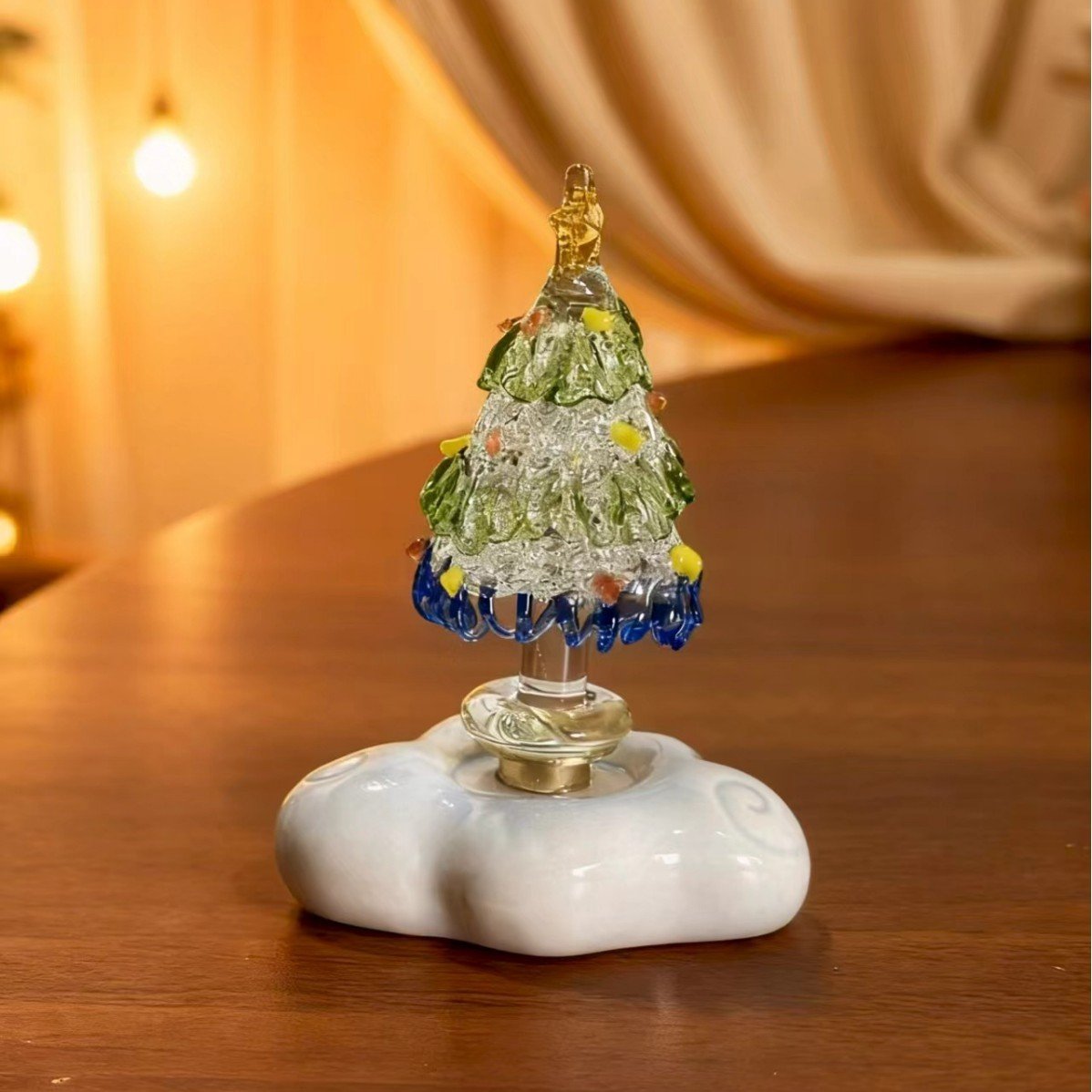 🎅Handmade Glass & Ceramic Rotatable Christmas Tree Ornament 🎄