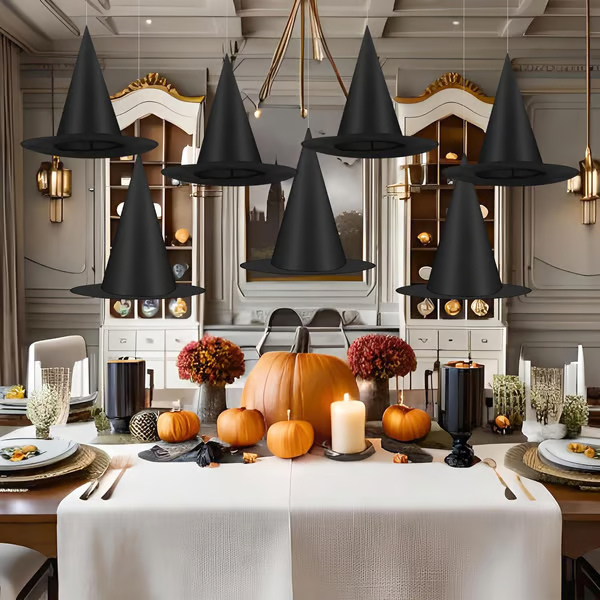 🏆Flash Sale⚡ 50K+ SOLD! Almost Gone-💥🧙‍♀️12 PCS Halloween Witch Hats with 104 FT Nylon Cord